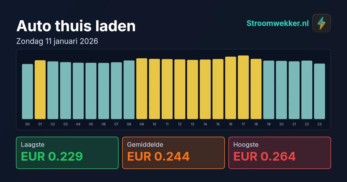 Prijsgrafiek voor zondag 11 januari 2026