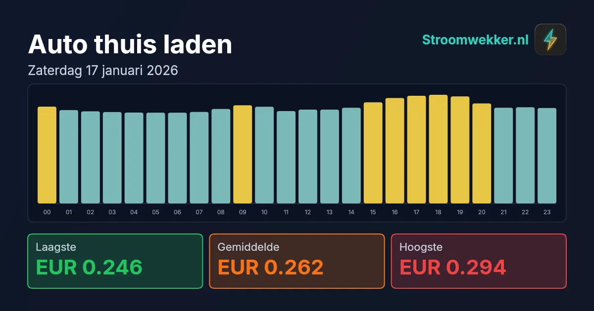 Prijsgrafiek voor zaterdag 17 januari 2026