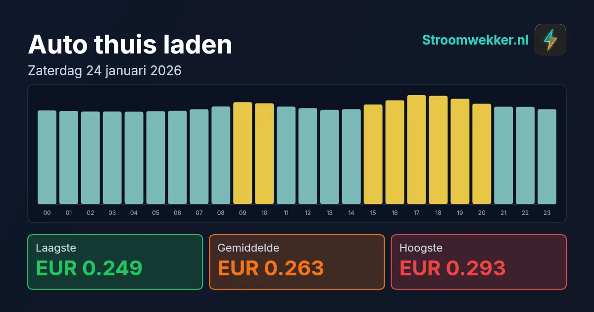 Prijsgrafiek voor zaterdag 24 januari 2026
