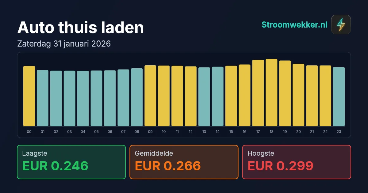 Prijsgrafiek voor zaterdag 31 januari 2026