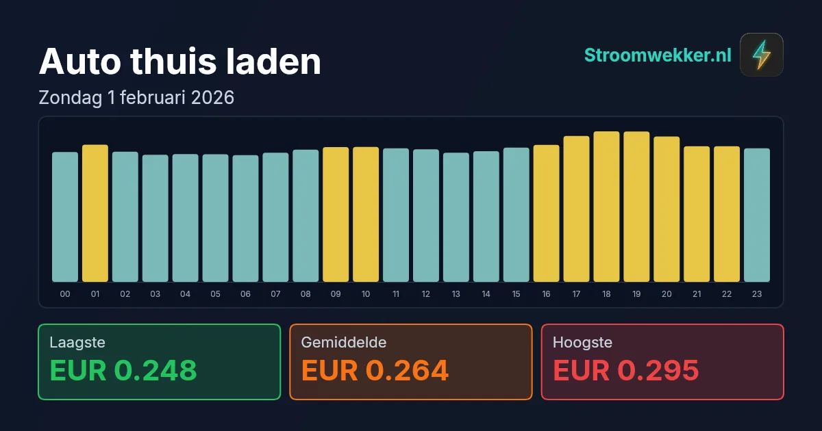 Prijsgrafiek voor zondag 1 februari 2026