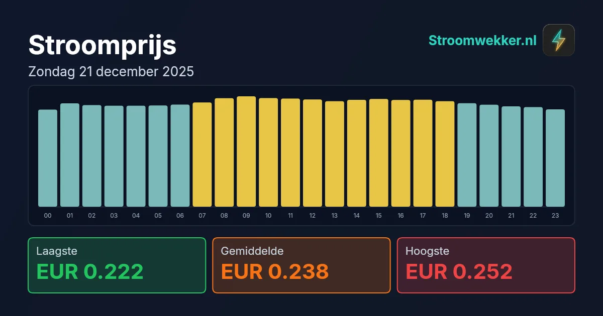 Prijsgrafiek voor zondag 21 december 2025
