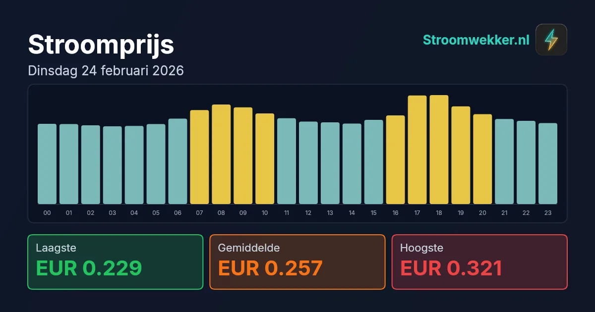 Prijsgrafiek voor dinsdag 24 februari 2026