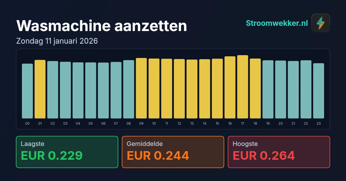 Prijsgrafiek voor zondag 11 januari 2026