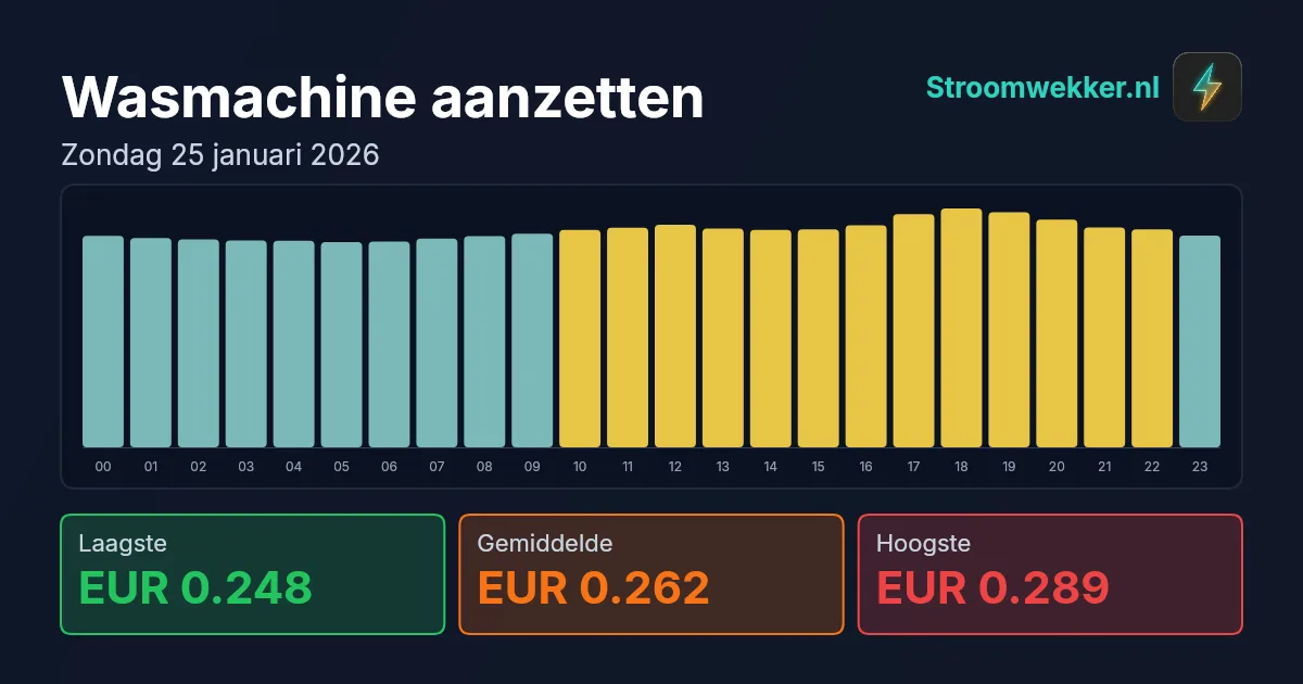 Prijsgrafiek voor zondag 25 januari 2026